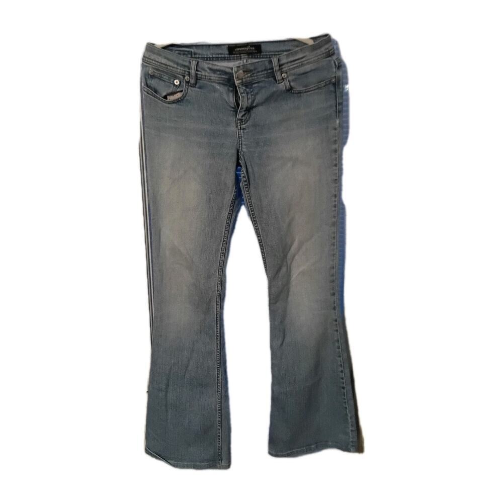London Jean Stretch Women's Denim Blue Flared Size 8 Y2k 34 In. Inseam